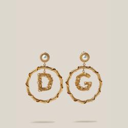 مملوكة مسبقًا Dolce & Gabbana Gold Faux Pearls Gold-Tone Logo Charm Earrings