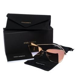 Pre Owned Dolce & Gabbana Pink Gradient/Pink Gold DG2208 Sunglasses