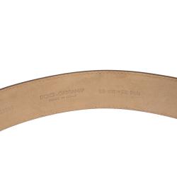 Pre Owned Dolce & Gabbana Brown Leather DG Amore Logo Belt 80CM