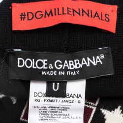 Pre Owned Dolce & Gabbana Multicolor Stretchy Wool DG Mania Wristbands