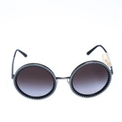 Pre Owned نظارة شمسية دولتشي أند غابانا دي جي2211 سوداء / متدرجة رمادية