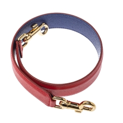 Pre Owned Dolce & Gabbana Red/Blue Leather Shoulder Bag Strap