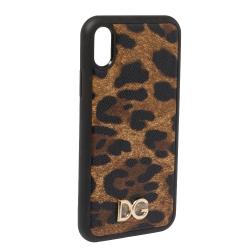 Pre Owned Dolce & Gabbana Brown Leopard Print Dauphine iPhone XS Max Case 
