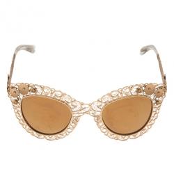 مملوكة مسبقًا نظارة دولتشي أند غابانا فيليغري عين قطة ذهبي