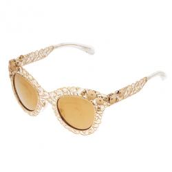 مملوكة مسبقًا نظارة دولتشي أند غابانا فيليغري عين قطة ذهبي