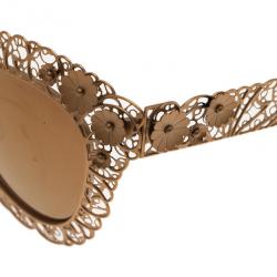 مملوكة مسبقًا نظارة دولتشي أ ند غابانا فيليغري عين قطة ذهبي