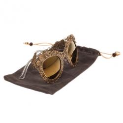 مملوكة مسبقًا نظارة دولتشي أند غابانا فيليغري عين قطة ذهبي