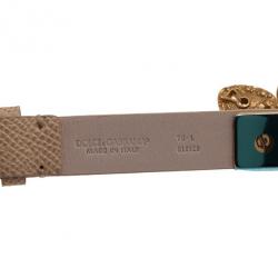 Pre Owned أسورة دولتشي أند غابانا تمائم الحظ السعيد جلد طبيعي M