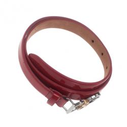 Pre Owned حزام دولتشي آند غابانا جلد أحمر لامع 70 سم