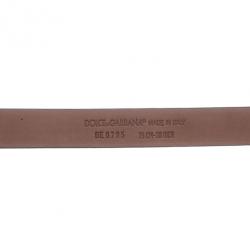 مملوكة مسبقًا حزام دولتشي آند غابانا تصميم رفيع جلد وردي 75 سم