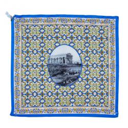 Pre Owned Dolce and Gabbana Blue Ceramic Temple Square Scarf