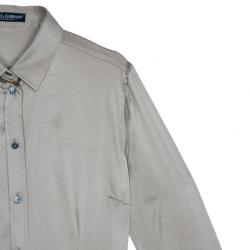 Pre Owned Dolce and Gabbana Champagne Silk Shirt M