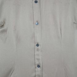 Pre Owned Dolce and Gabbana Champagne Silk Shirt M