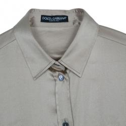 Pre Owned Dolce and Gabbana Champagne Silk Shirt M