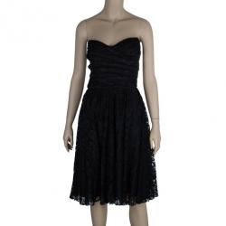 مملوكة مسبقًا Dolce and Gabbana Black Strapless Lace Dress M