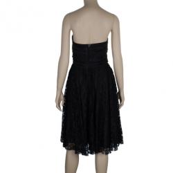 مملوكة مسبقًا Dolce and Gabbana Black Strapless Lace Dress M
