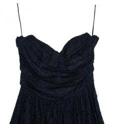 مملوكة مسبقًا Dolce and Gabbana Black Strapless Lace Dress M