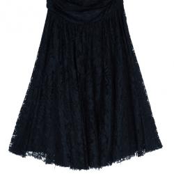 مملوكة مسبقًا Dolce and Gabbana Black Strapless Lace Dress M