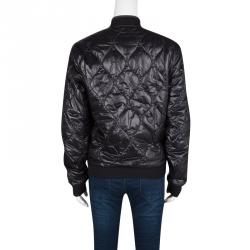 Pre Owned Dolce and Gabbana Black Puffer Bomber Jacket M