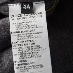 Pre Owned Dolce and Gabbana Black Puffer Bomber Jacket M
