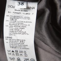 مملوكة مسبقًا جاكيت بليزر دولتشي أند غابانا مزخرف بالترترالأسود حواف قطيفة S