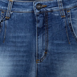 Dolce and Gabbana Blue Faded Effect Distressed Three Quarter Sabrina Denim Pants S