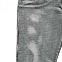 Pre Owned Dolce and Gabbana Grey Distressed Denim Jeans L