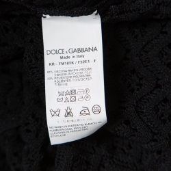 Dolce and Gabbana Black Perforated Knit Sweater L