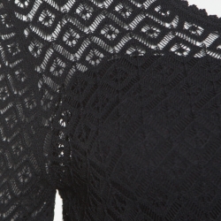 Dolce and Gabbana Black Perforated Knit Sweater L