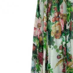 Pre Owned Dolce and Gabbana Floral Print Babydoll Dress M