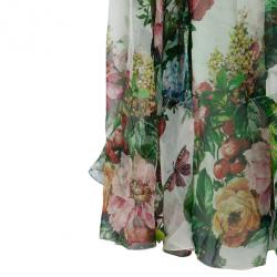 Pre Owned Dolce and Gabbana Floral Print Babydoll Dress M