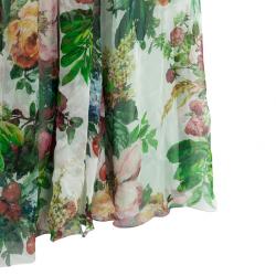 Pre Owned Dolce and Gabbana Floral Print Babydoll Dress M