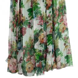 Pre Owned Dolce and Gabbana Floral Print Babydoll Dress M