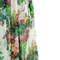 Pre Owned Dolce and Gabbana Floral Print Babydoll Dress M