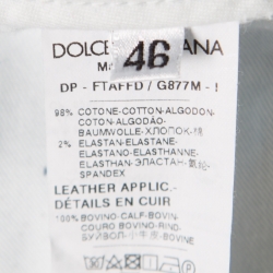 Pre Owned Dolce and Gabbana Indigo Faded Effect Distressed Pretty Jeans L