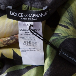 Pre Owned Dolce and Gabbana Sunflower and Leopard Printed Silk Kaftan Maxi Dress S