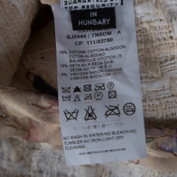 مملوكة مسبقًا Dolce & Gabbana Cream Cotton Silk Tweed Floral Trim Blazer M