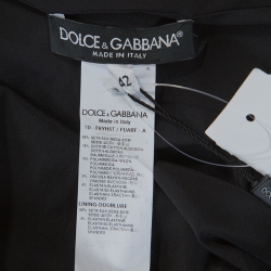 مملوكة مسبقًا Dolce and Gabbana Black Silk Lace Detail Abaya M
