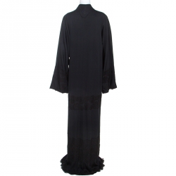Dolce & Gabbana Black Silk Lace Detail Abaya M