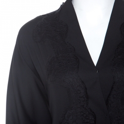 Dolce & Gabbana Black Silk Lace Detail Abaya M
