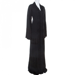 Dolce & Gabbana Black Silk Lace Detail Abaya M
