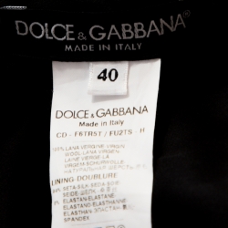Pre Owned Dolce & Gabbana Black Wool Crepe Sheath Dress S