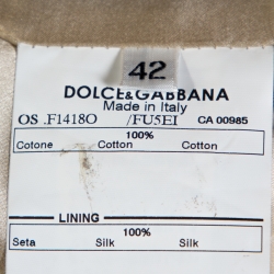 Pre Owned Dolce & Gabbana Beige Cotton Tailored Pant Suit M