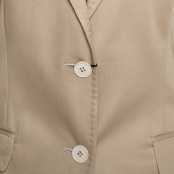 Pre Owned Dolce & Gabbana Beige Cotton Tailored Pant Suit M