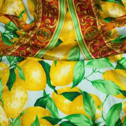 Pre Owned Dolce and Gabbana Leaf Print Cocktail Dress M