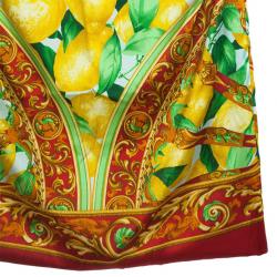 Pre Owned Dolce and Gabbana Leaf Print Cocktail Dress M