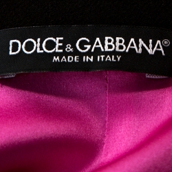 Pre Owned Dolce & Gabbana Pink Amore Print Stretch Silk Midi Skirt XL