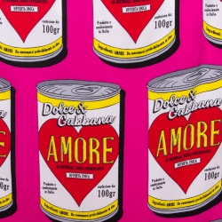 Pre Owned Dolce & Gabbana Pink Amore Print Stretch Silk Midi Skirt XL