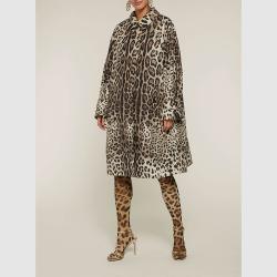 Pre Owned Dolce & Gabbana Animal Leopard-Print Mesh Tights  M