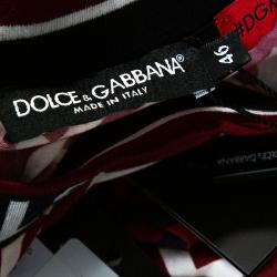 مملوكة مسبقًا تي شيرت دولتشي أند غابانا دي جي مانيا جيرسيه مطبوع متعدد الألوان برقبة مستديرة مقاس إيطالي 46